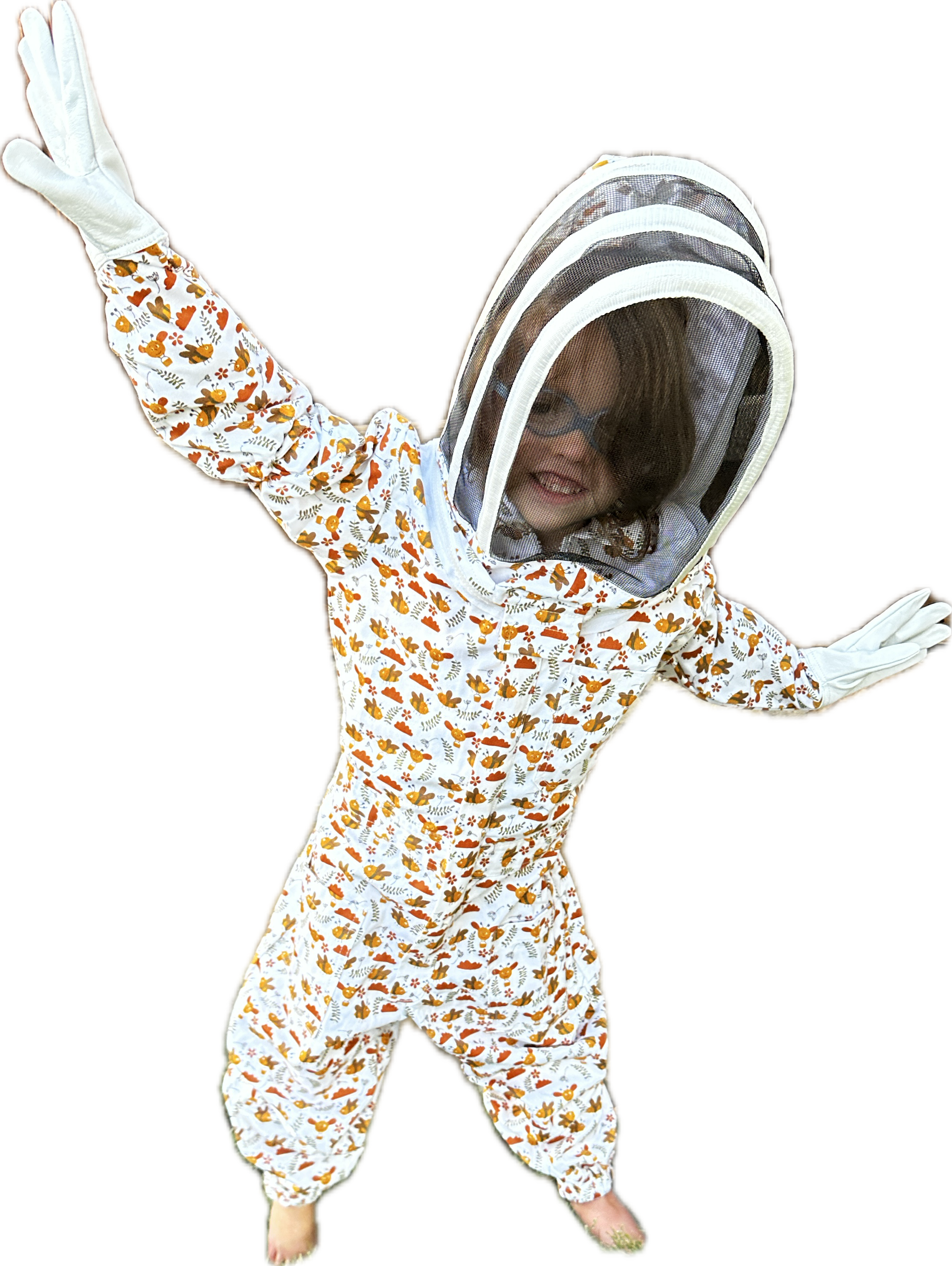 Kids floral honey bee suit.