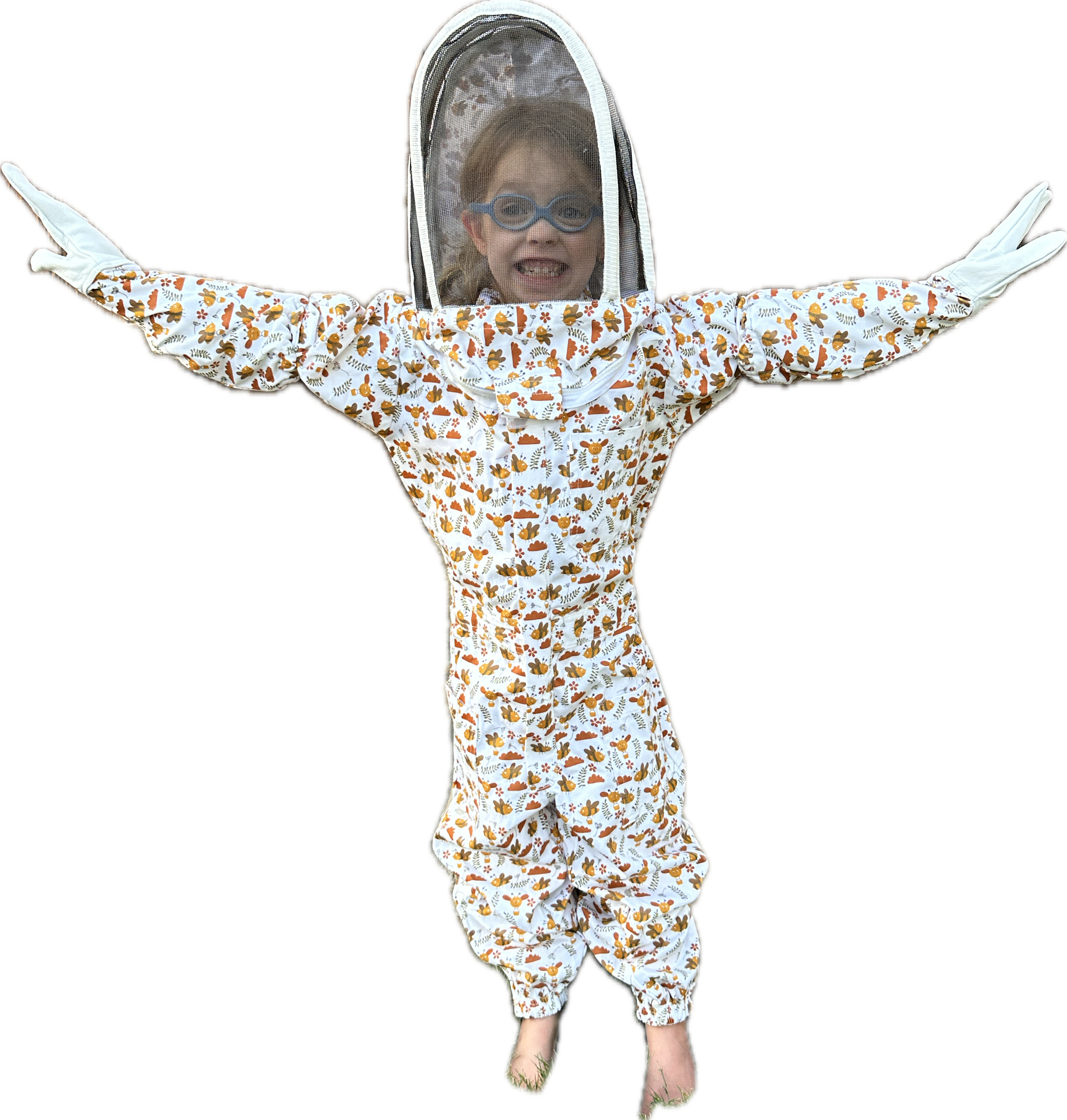 Kids floral honey bee suit.