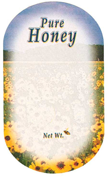 Field of flowers label sm oval 250 roll.