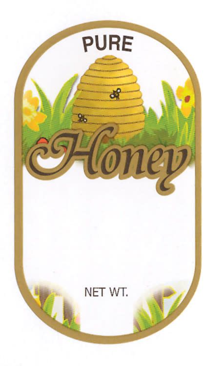 Golden skep large oval label.