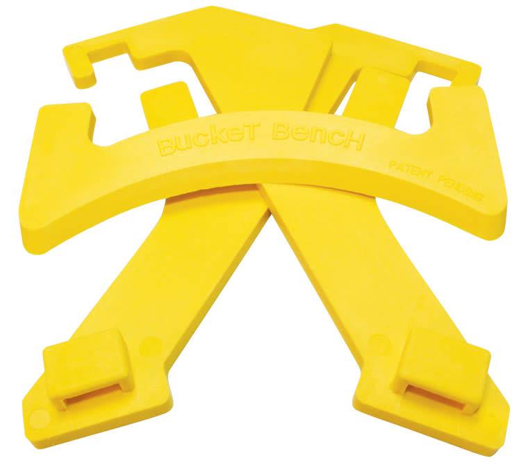 Plastic bucket bench.