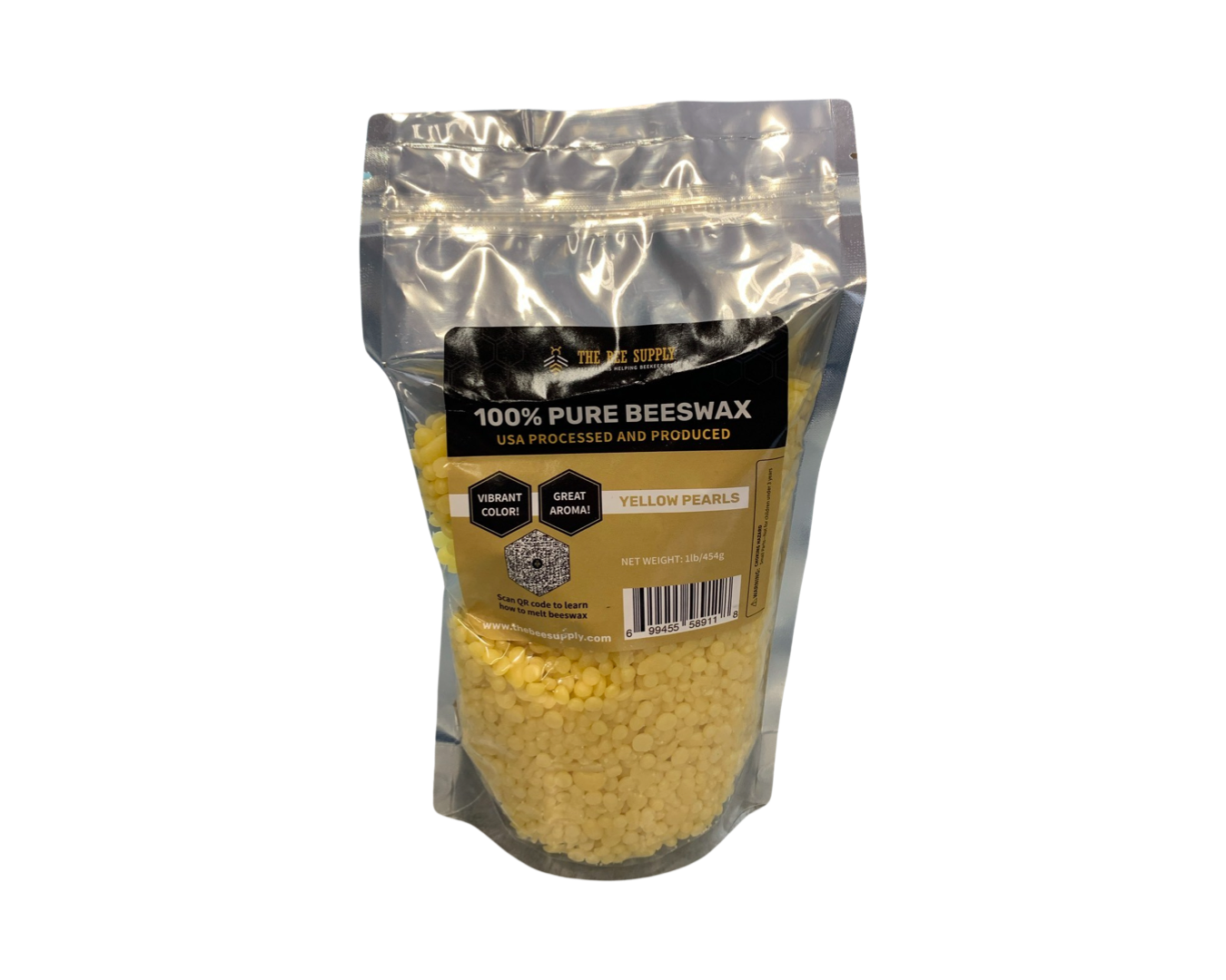 100% Pure  Beeswax Pearls - Yellow - 1 lb