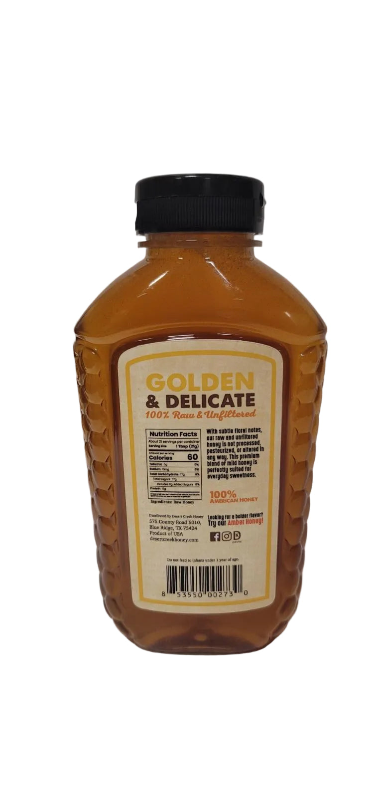 1 lb Bottle Light and Mild Honey (Plastic) 16 oz