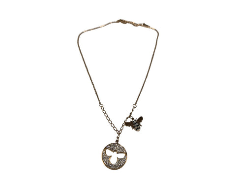 Sparkly Bee Cutout Pendant Necklace