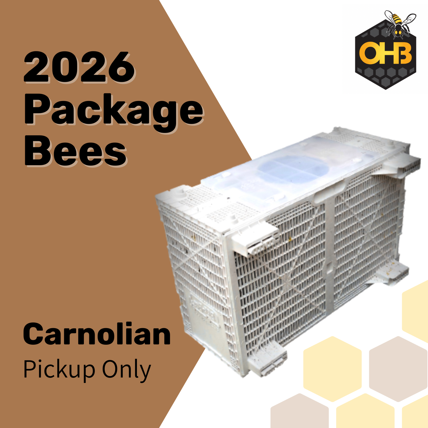 2026 OHB Carniolan Package Bees PICK-UP