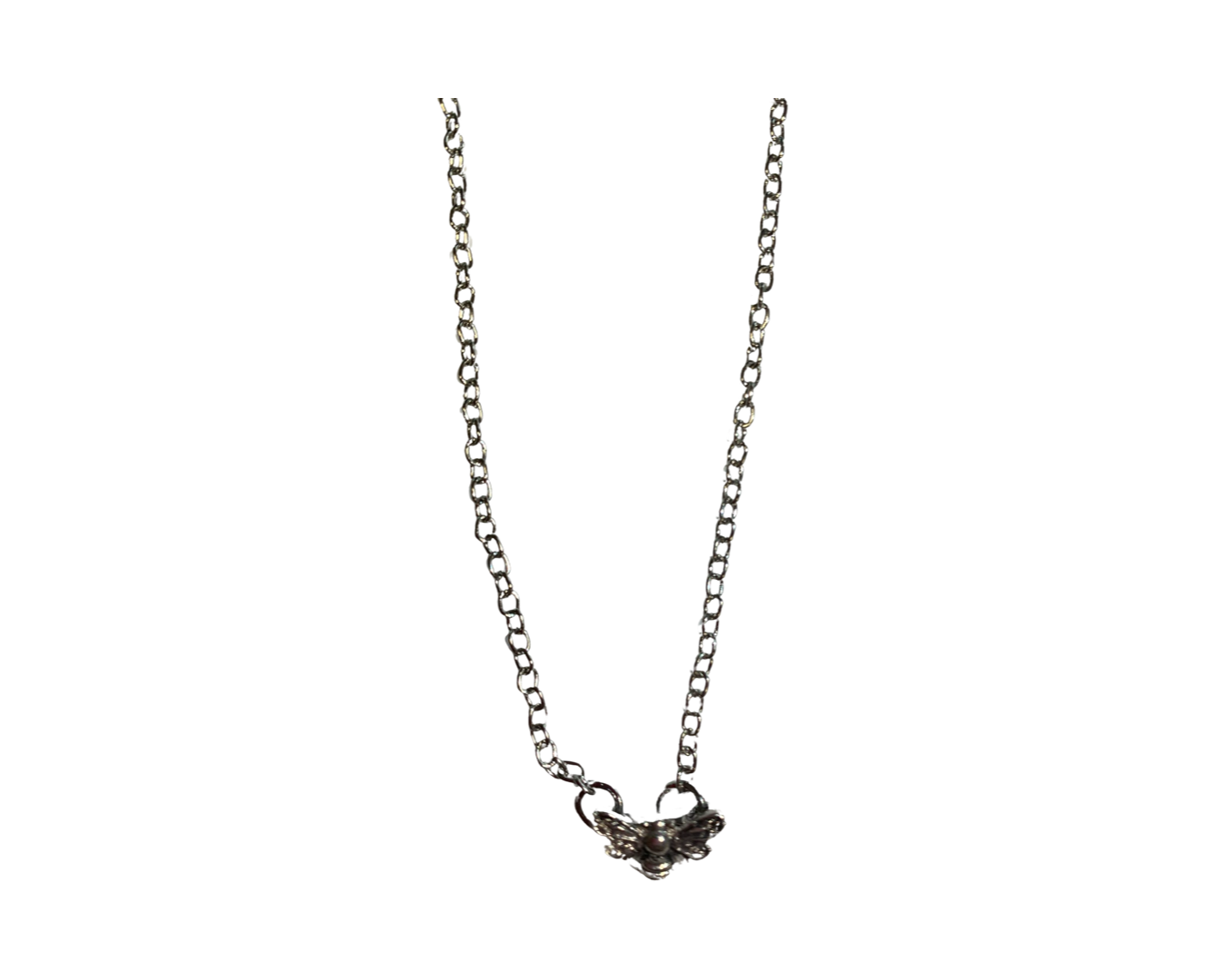 Tiny Silver Bee Necklace