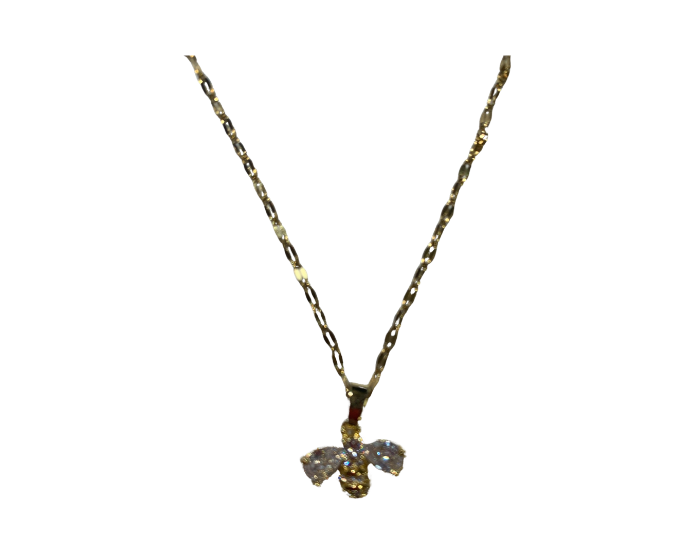 Clear Gem Winged Bee Necklace