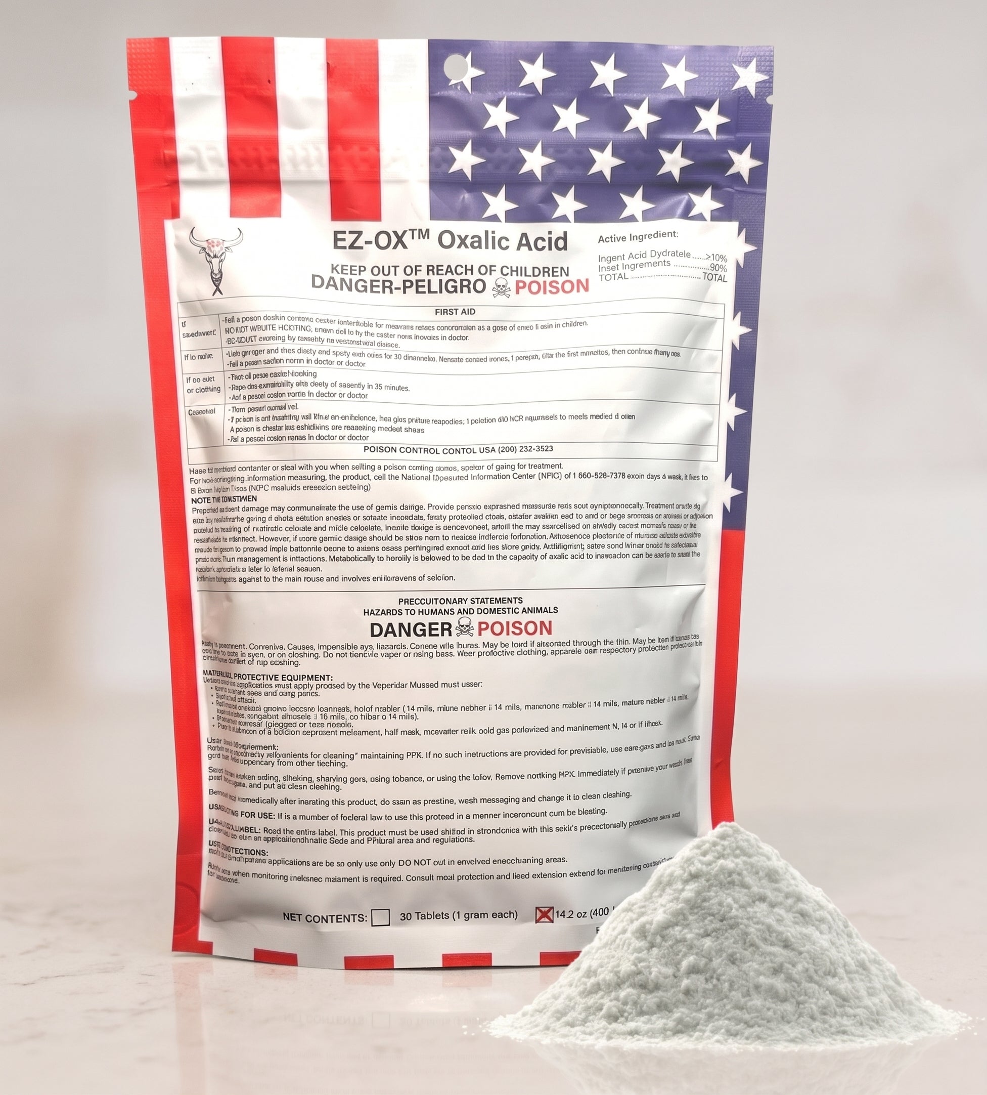 EZ OX Oxalic Acid Powder 14.2 oz (400 gram) Package