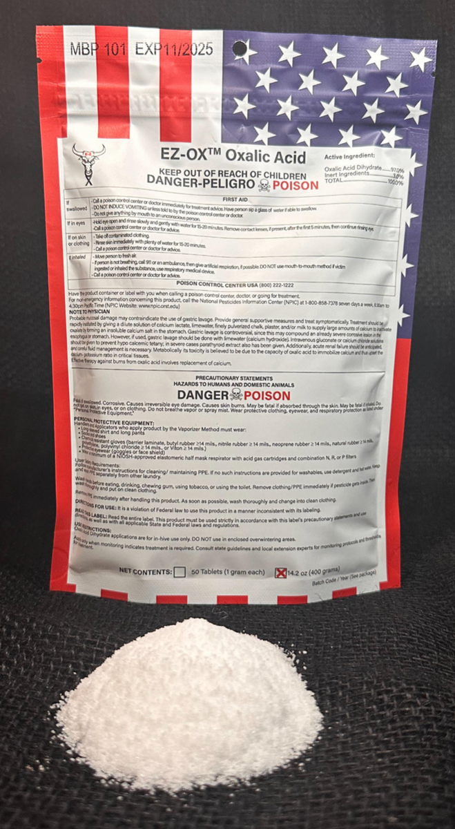 EZ OX Oxalic Acid Powder 14.2 oz (400 gram) Package — The Bee Supply