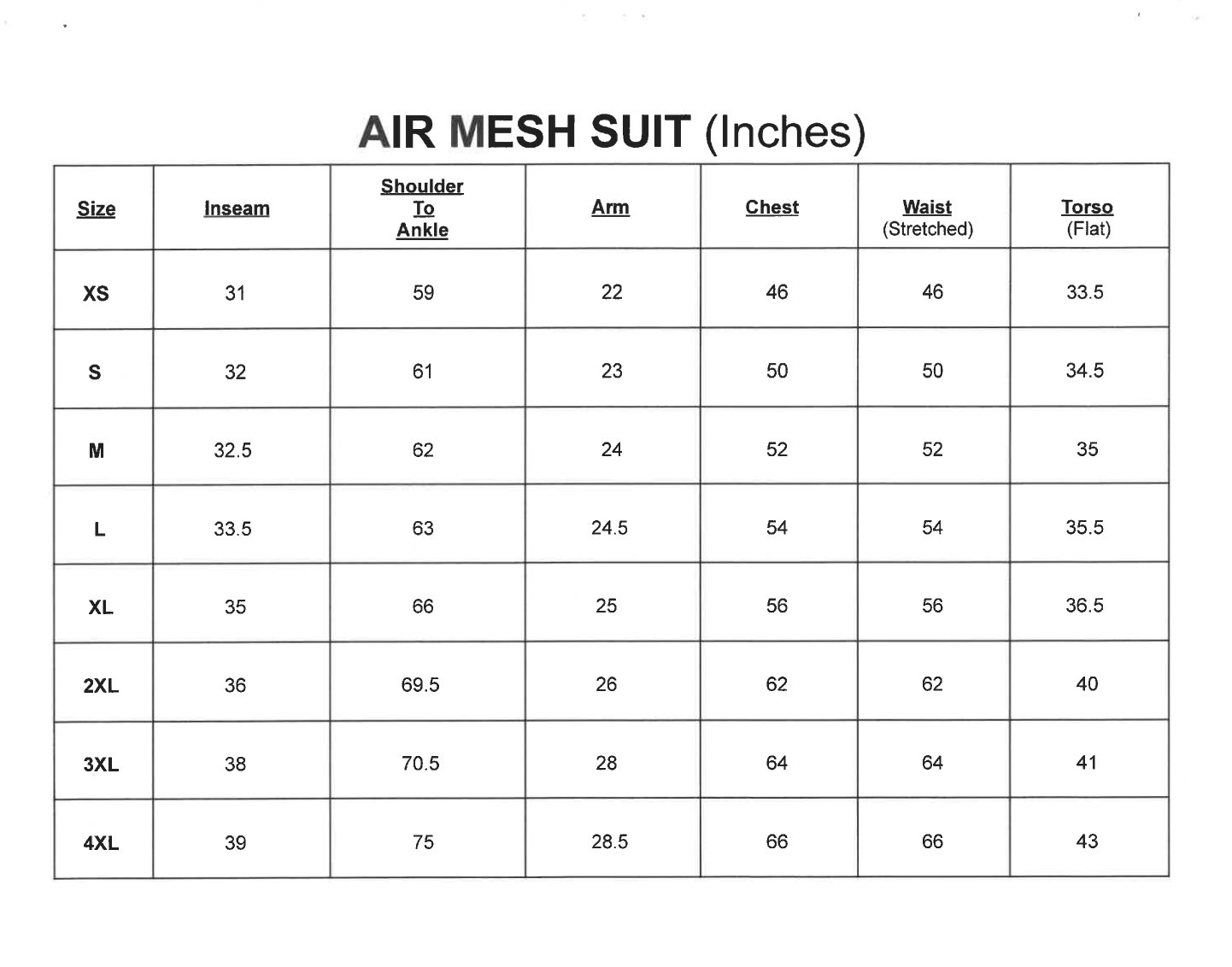 Air Mesh Suit (No Veil)