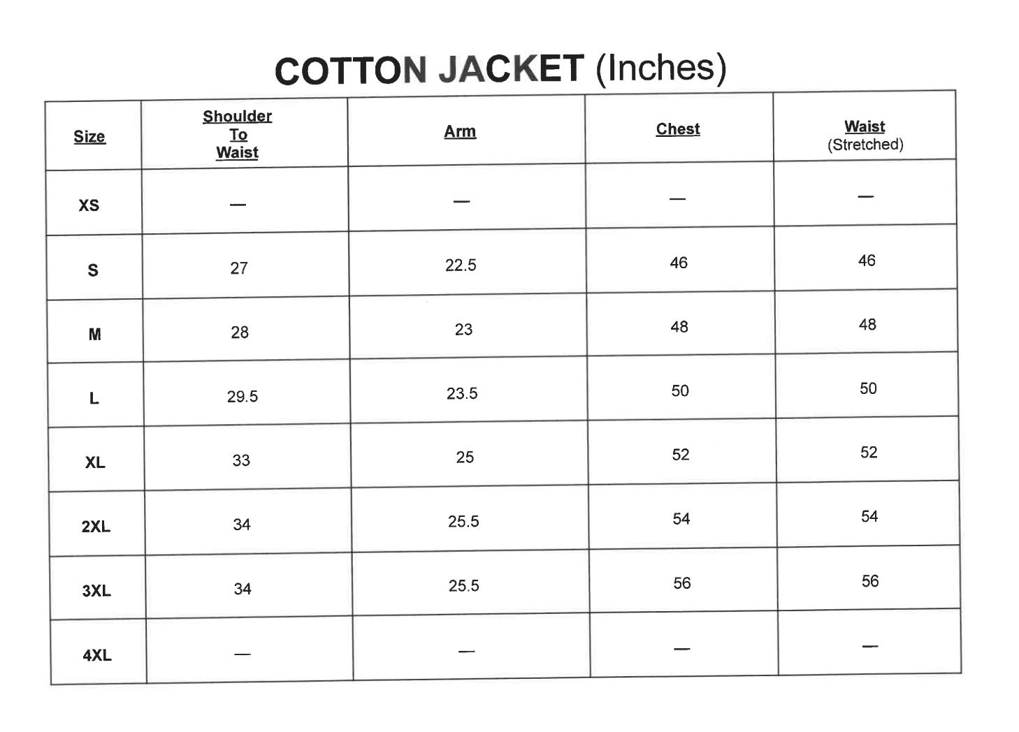 Chaqueta de algodón premium (sin velo)