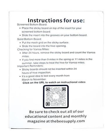 Varroa Screened Sticky Board