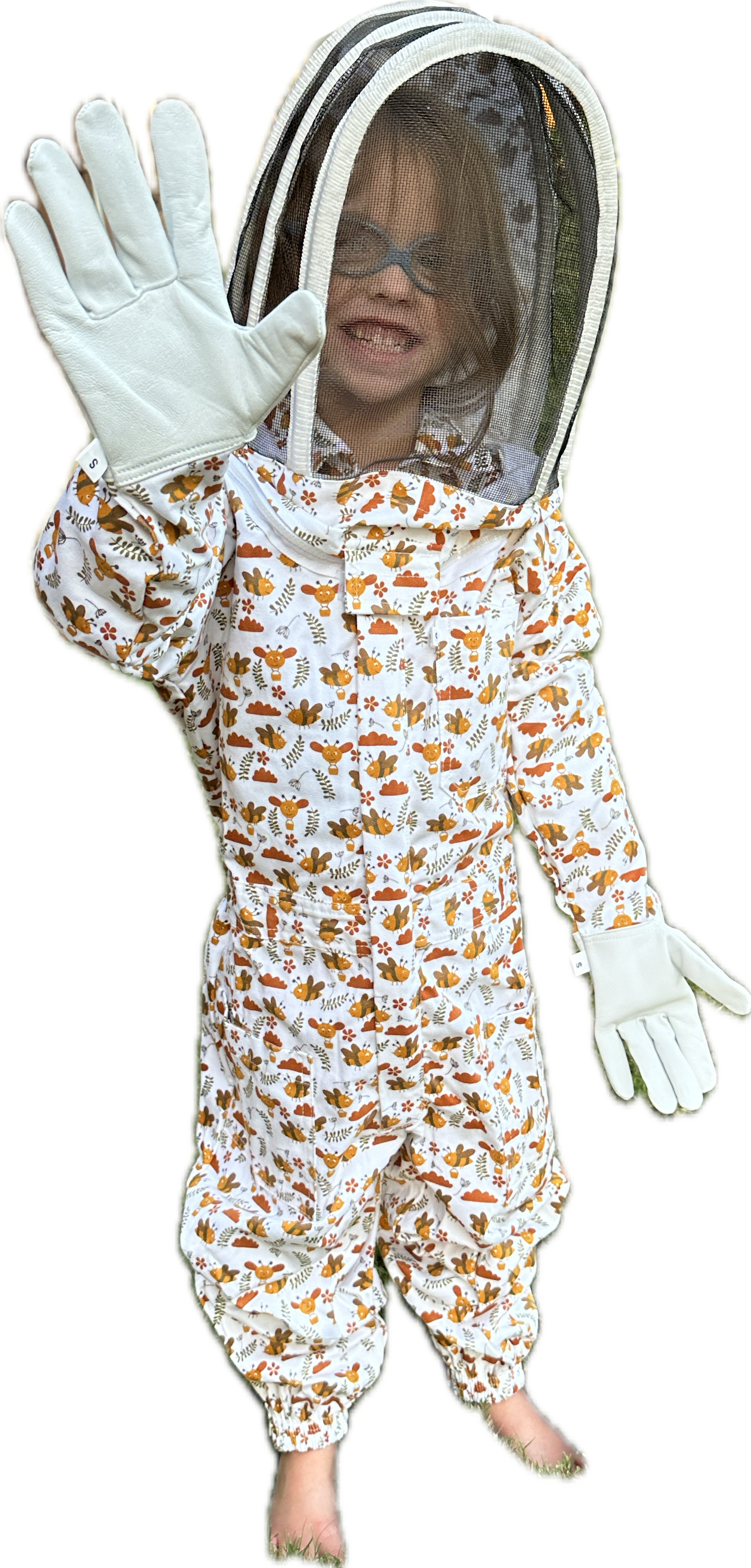 Kids Floral Honey Bee Suit with Fencing Veil
