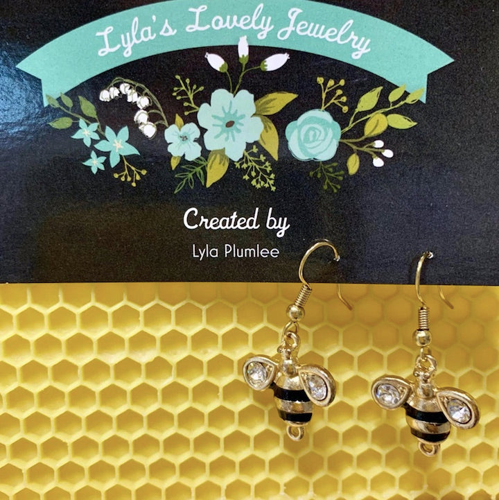Stunning bee earrings from Lyla's Lovely Jewelry collection