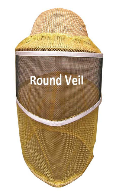 Round veil with drawstring.