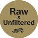 Gold Foil Adhesive Label showcasing Raw & Unfiltered - 250 Ct