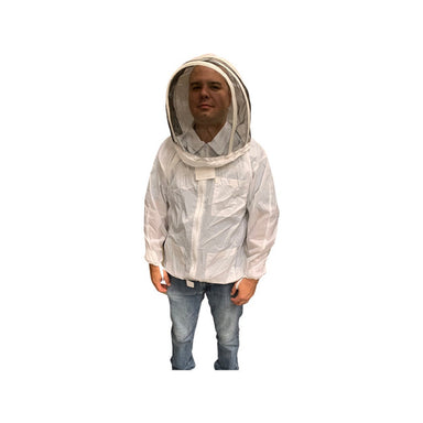 Durable jacket with a protective hood, perfect for fencing.