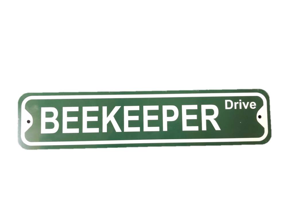 Beekeeper Drive Sign - Buzzing with Honeybee Charm