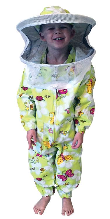 Green Patterned Suit Child 48 with Round Veil